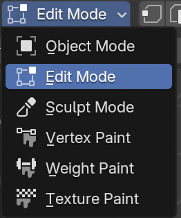 Selecteren van een mode in de 3D Viewport